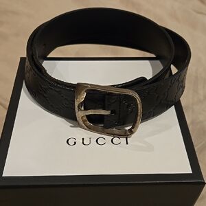Gucci Black Leather Belt